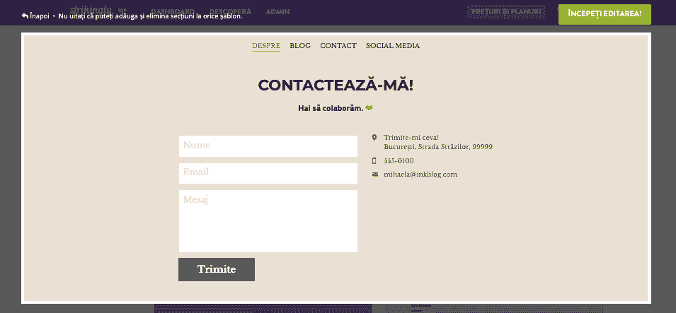 Formulare de contact și solicitare de informații - deosebit pentru fotografia urbană
