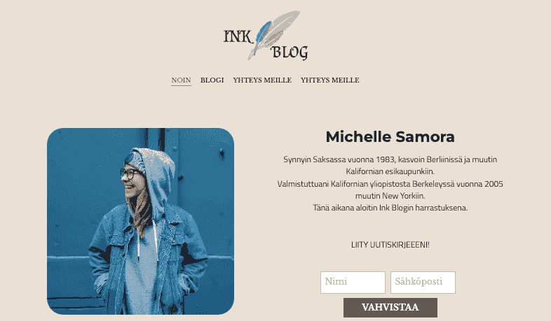 Ink Blog Template Strikingly