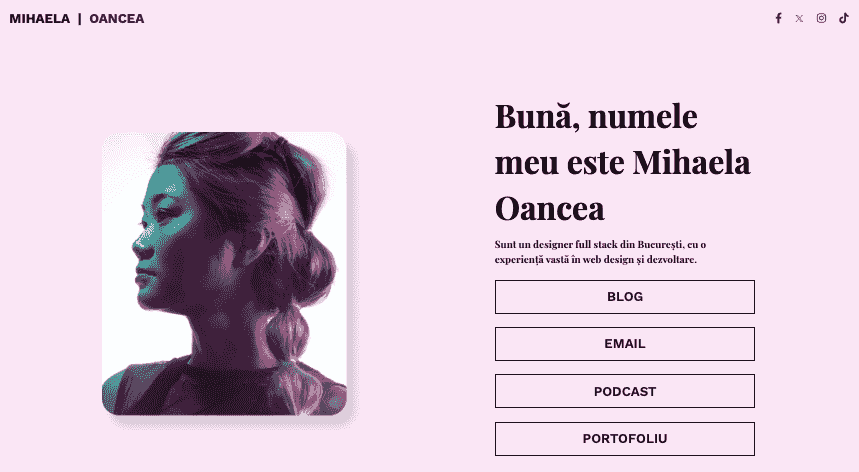 Șablon website Michelle Cruise de la Strikingly