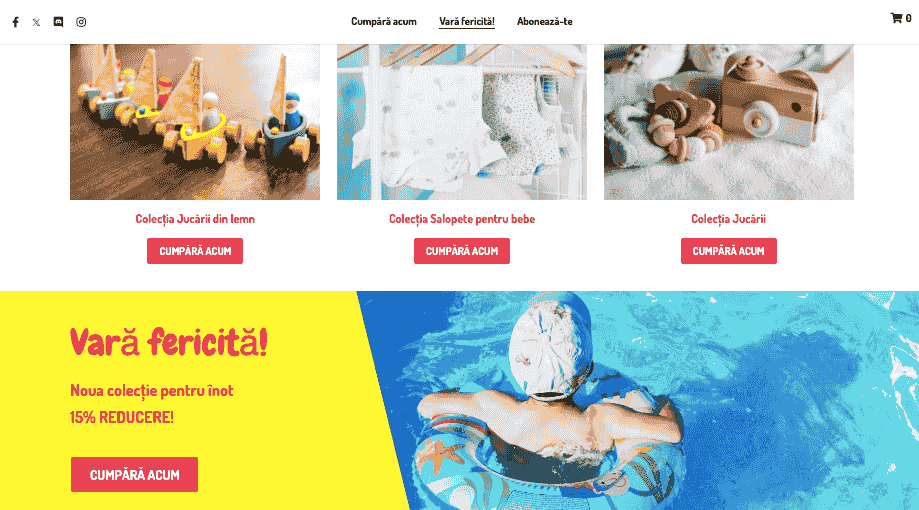 Peggi șablonul magazinului online de la Strikingly