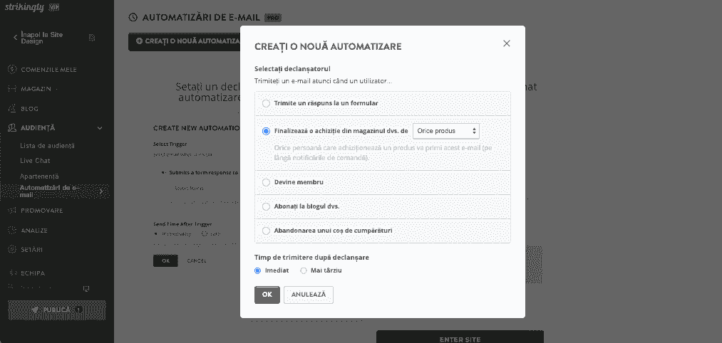 Cum poate Strikingly să ajute cu email marketing - campanii automate de email