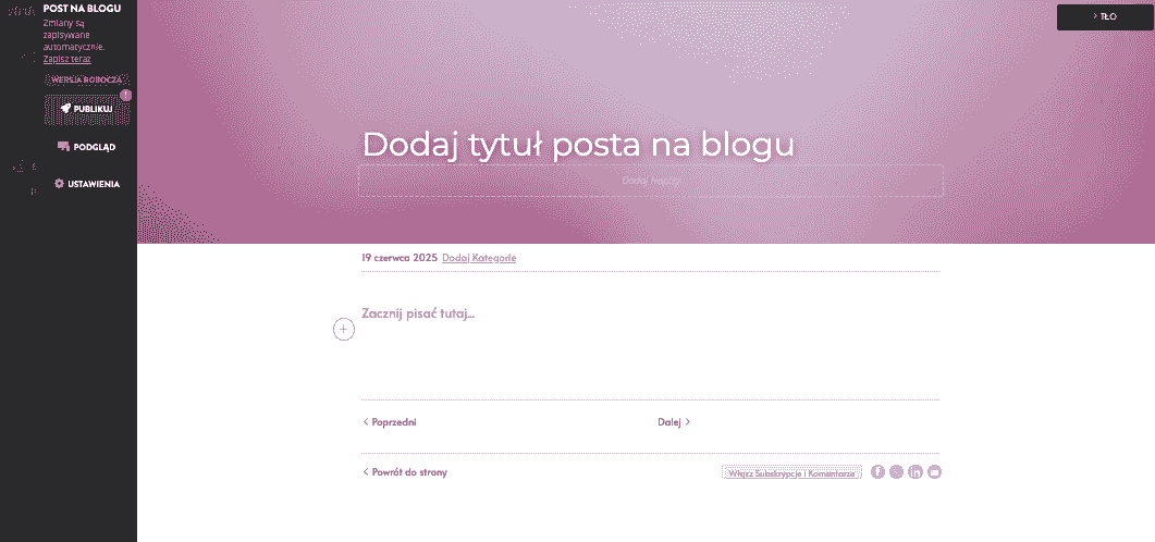 Edytor Bloga Strikingly