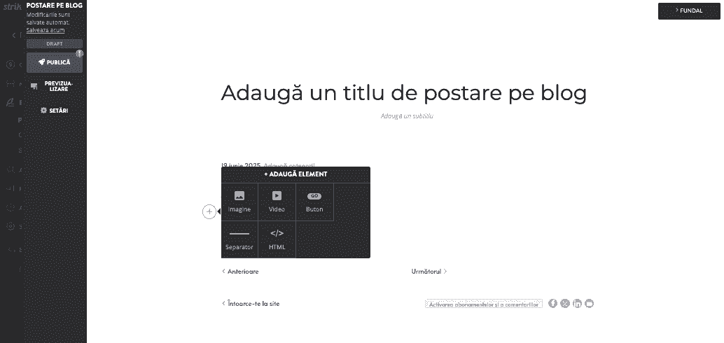 Programează-ți postarea pe blog - Blogging cu Strikingly - Creează și publică o postare pe blog
