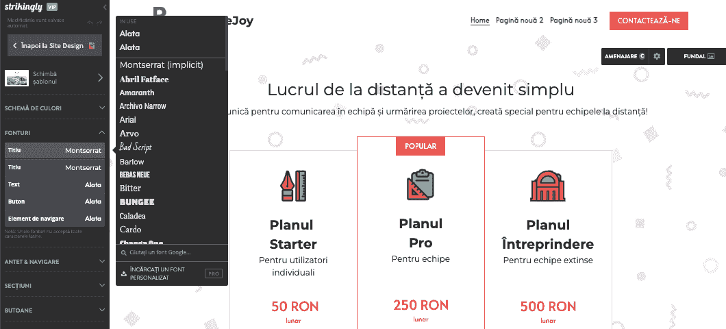 Inspirație pentru designul site-urilor web - Construiește-ți capodoperă cu Strikingly - de la machete minimaliste la alegeri tipografice îndrăznețe
