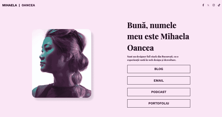 Șablonul Michelle Cruise de la Strikingly