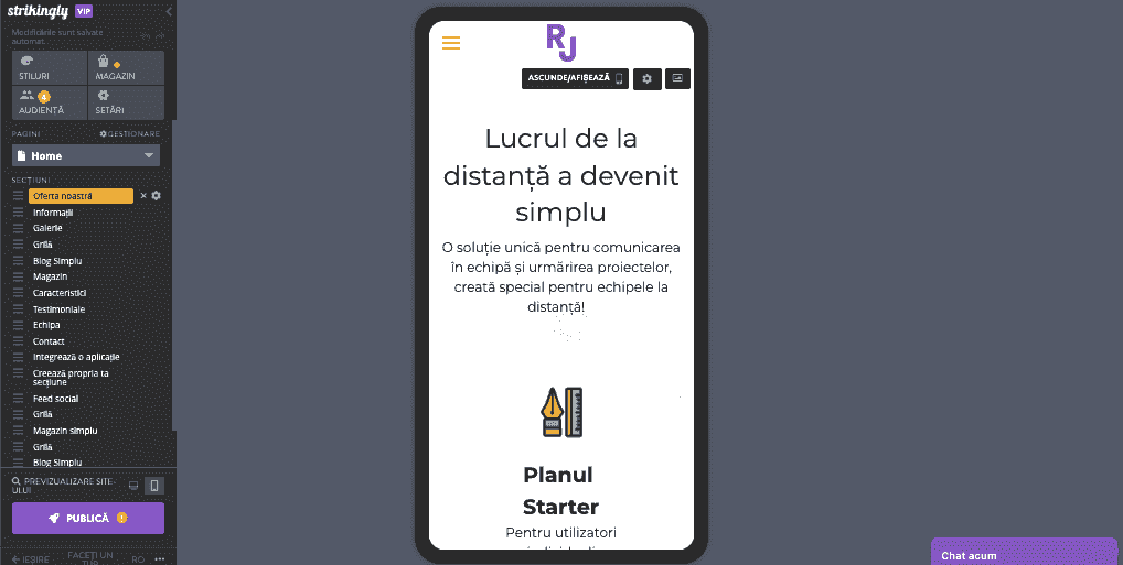 Platformă prietenoasă cu mobilul 