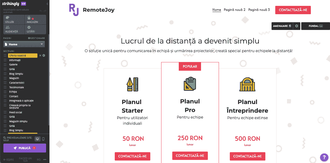 Cum să utilizați Strikingly pentru a gestiona opțiunile de produs - Navigați la secțiunea magazin online