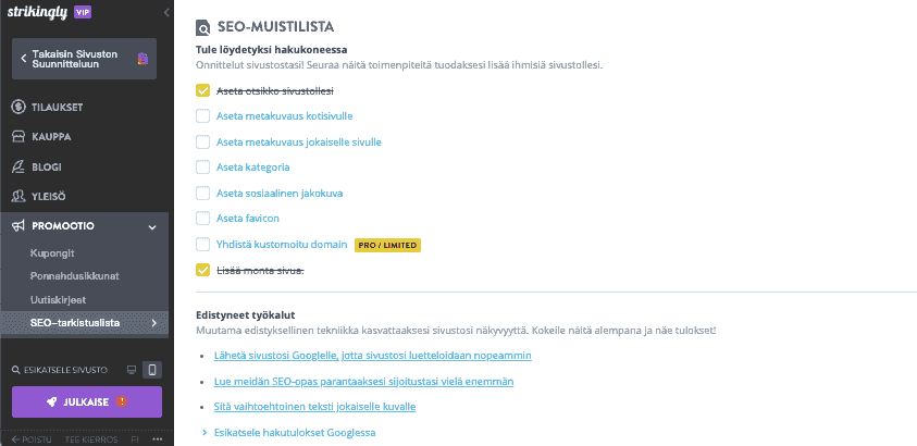 Kuinka auttaa silmiinpistävästi tuotenäytössä - SEO-optimointi