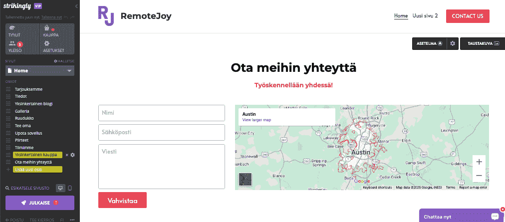 Personoitua markkinointia Strikingly - räätälöidyillä lomakkeilla