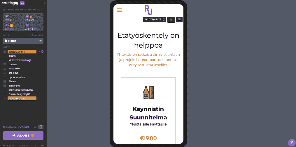 Silmiinpistävää kaupunkikuvaukseen - mobiiliresponsiivinen