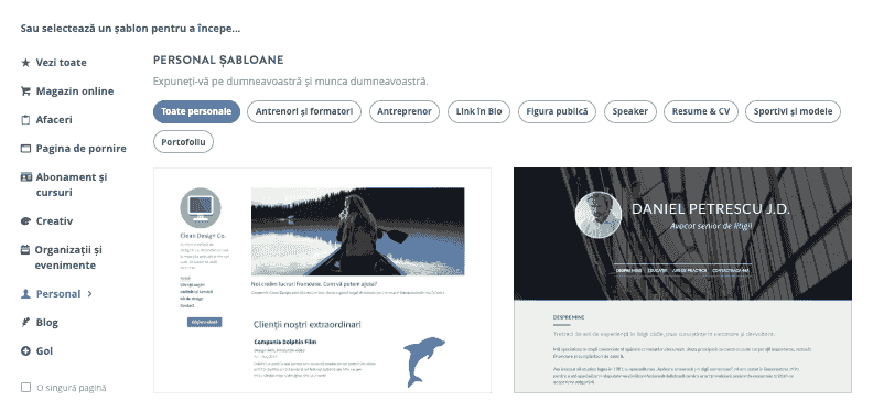 Utilizarea Strikingly pentru dezvoltarea website-urilor