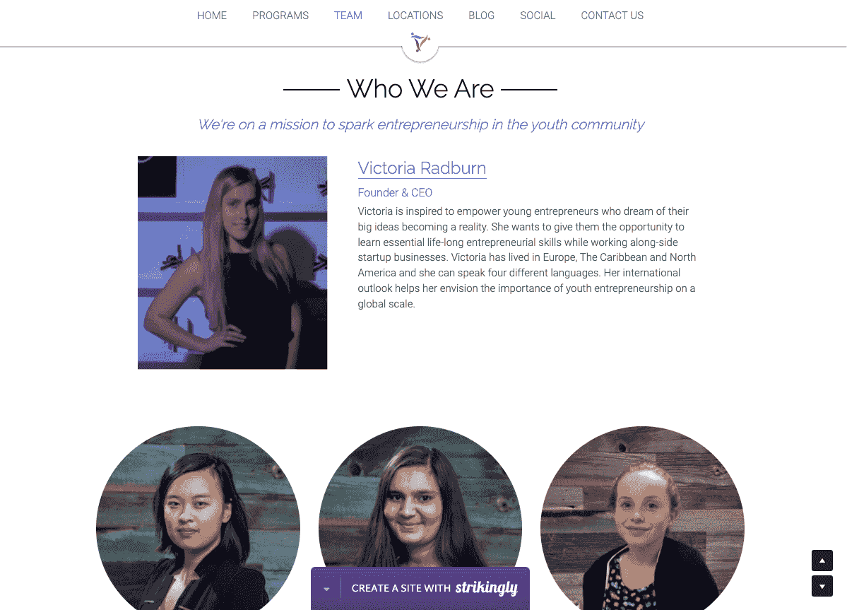 Zdjęcie zrobione na stronie użytkownika Strikingly - StartUp Youth 