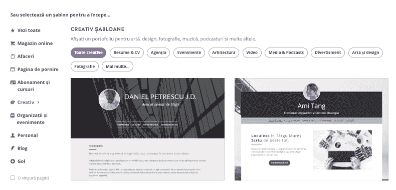 Cum să publicați un site web - Proiectarea site-ului dvs. cu Strikingly - Explorarea funcțiilor Strikingly - Șabloane