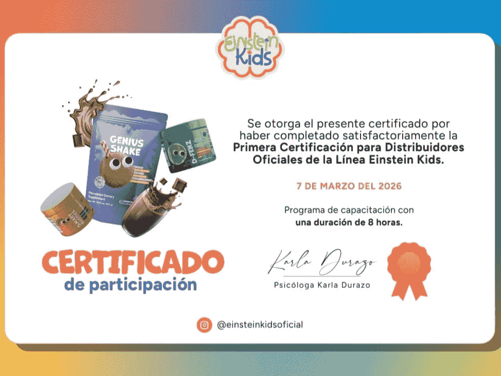 Join us to discover how a comprehensive approach can enhance the cognitive and emotional development of children. Boost the learning and creativity of your child An educational and nutritional approach designed to support the cognitive and emotional development of children.
Line 2
Inspired by child development methodologies used by specialists in psychology, nutrition, and well-being.
3️⃣ COLORS OF THE LANDING
To look professional and trustworthy.
Main blue
#1E3A8A
Bright blue
#2563EB
Creativity yellow
#FBBF24
Clean white
#FFFFFF
Text gray
#374151
This communicates:
intelligence
science
childhood
trust
4️⃣ STRUCTURE OF THE OFFICIAL LANDING (COVER)
This does NOT have representatives.
HERO
Title
Awaken your child's extraordinary potential
Subtitle
Einstein Kids is an educational and nutritional approach designed to support the cognitive, emotional, and creative development of children.
Button:
Learn about the program Join us to discover how a comprehensive approach can enhance the cognitive and emotional development of children. Boost the learning and creativity of your child An educational and nutritional approach designed to support the cognitive and emotional development of children.
Line 2
Inspired by child development methodologies used by specialists in psychology, nutrition, and well-being.
3️⃣ COLORS OF THE LANDING
To look professional and trustworthy.
Main blue
#1E3A8A
Bright blue
#2563EB
Creativity yellow
#FBBF24
Clean white
#FFFFFF
Text gray
#374151
This communicates:
intelligence
science
childhood
trust
4️⃣ STRUCTURE OF THE OFFICIAL LANDING (COVER)
This does NOT have representatives.
HERO
Title
Awaken your child's extraordinary potential
Subtitle
Einstein Kids is an educational and nutritional approach designed to support the cognitive, emotional, and creative development of children.
Button:
Learn about the program