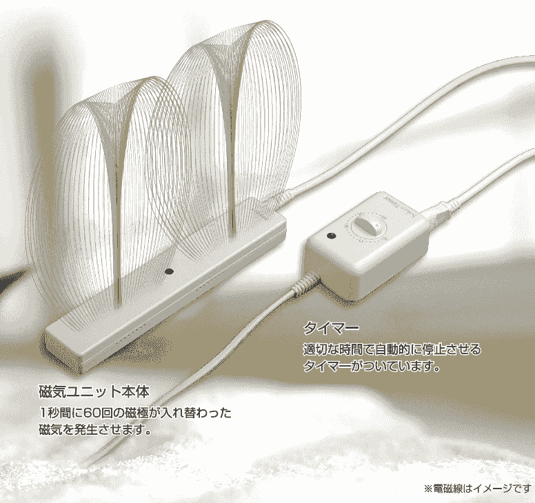 磁気ユニット本体とタイマーのセット