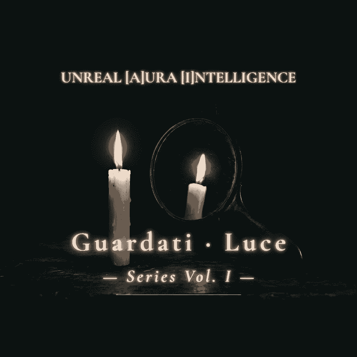 Cover artwork for Guardati, the Italian-language track from Luce Series Vol. I — a woman stands before a cracked antique mirror in a candlelit stone archway, her reflected gaze cast downward, evoking quiet self-confrontation and the fragility of inner truth Cover artwork for Guardati, the Italian-language track from Luce Series Vol. I — a woman stands before a cracked antique mirror in a candlelit stone archway, her reflected gaze cast downward, evoking quiet self-confrontation and the fragility of inner truth