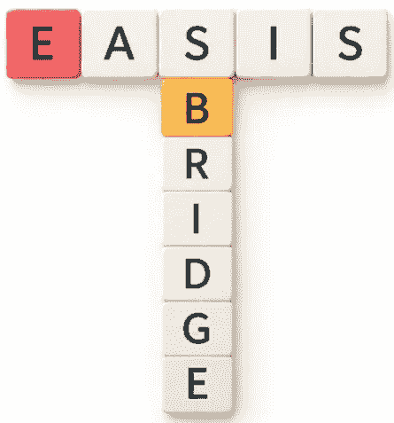 EASIS Bridge name represented through letter tiles EASIS Bridge name represented through letter tiles