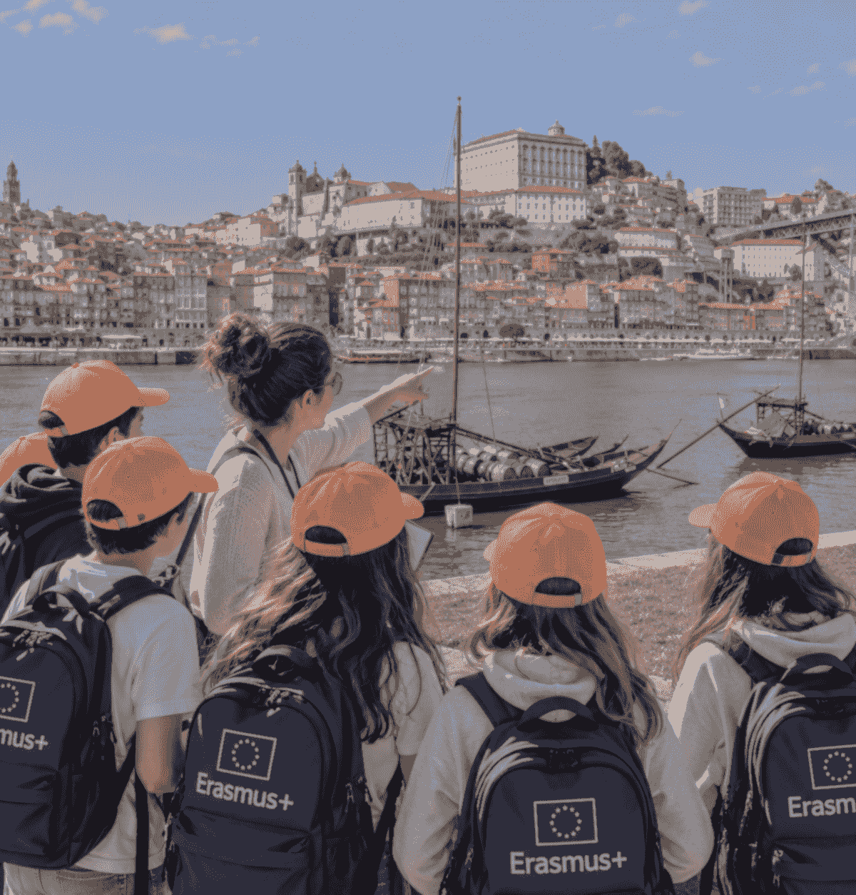 School pupils on an Erasmus+ mobility experience in Porto, Portugal. School pupils on an Erasmus+ mobility experience in Porto, Portugal.