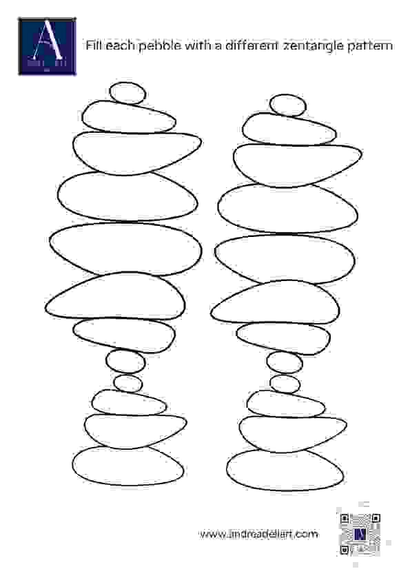 Pebble Zentangle is a mindfulness art practice where you fill in the outlines of a pebble shape with different Zentangle patterns Pebble Zentangle is a mindfulness art practice where you fill in the outlines of a pebble shape with different Zentangle patterns