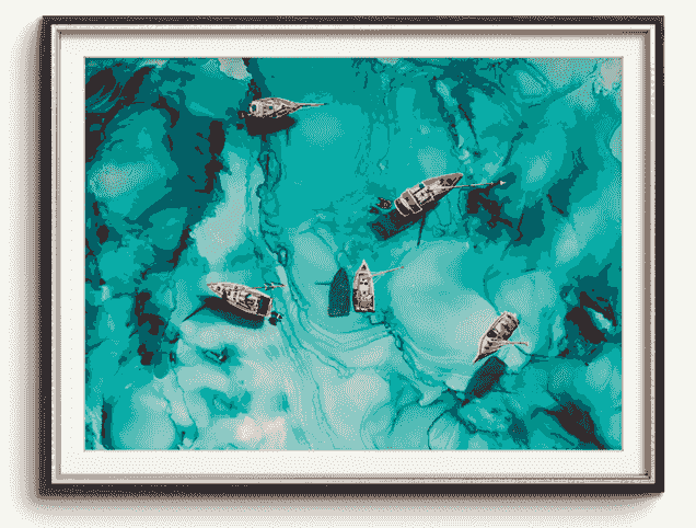 'Drop Anchor' - Original Painting by Andrea Dell.  Alcohol ink and acrylic pen on synthetic paper 