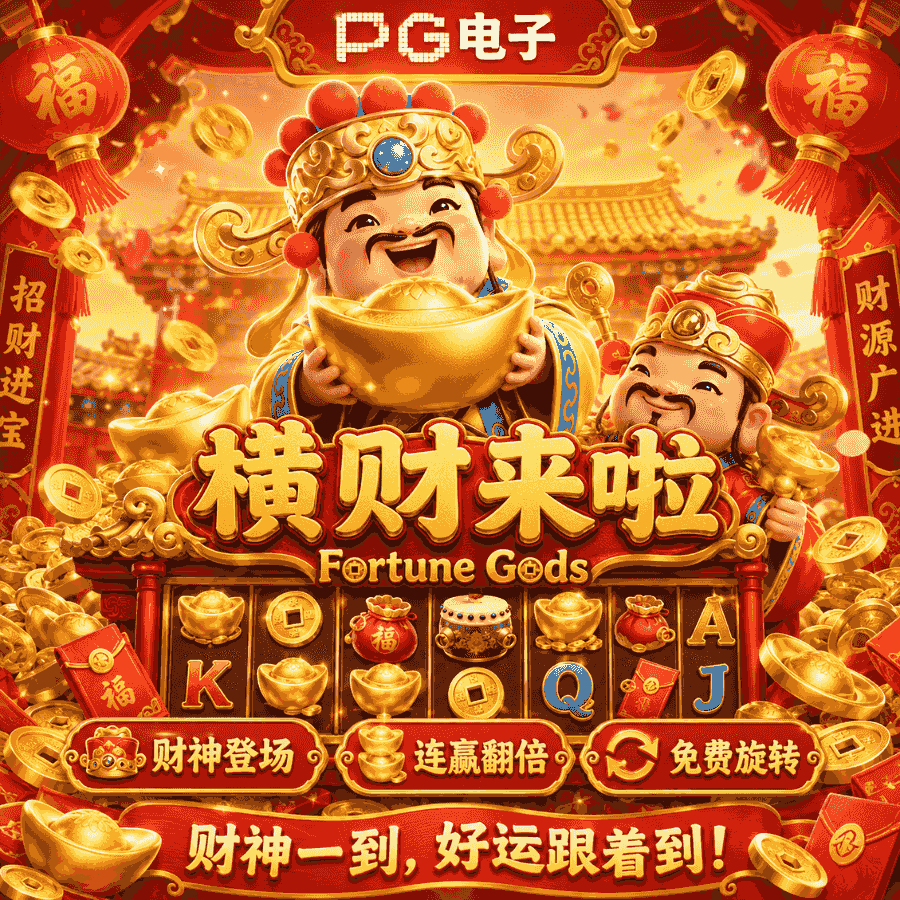 PG电子《横财来啦（Fortune Gods）》财神一出场，重转百搭气氛拉满 - PG电子官网