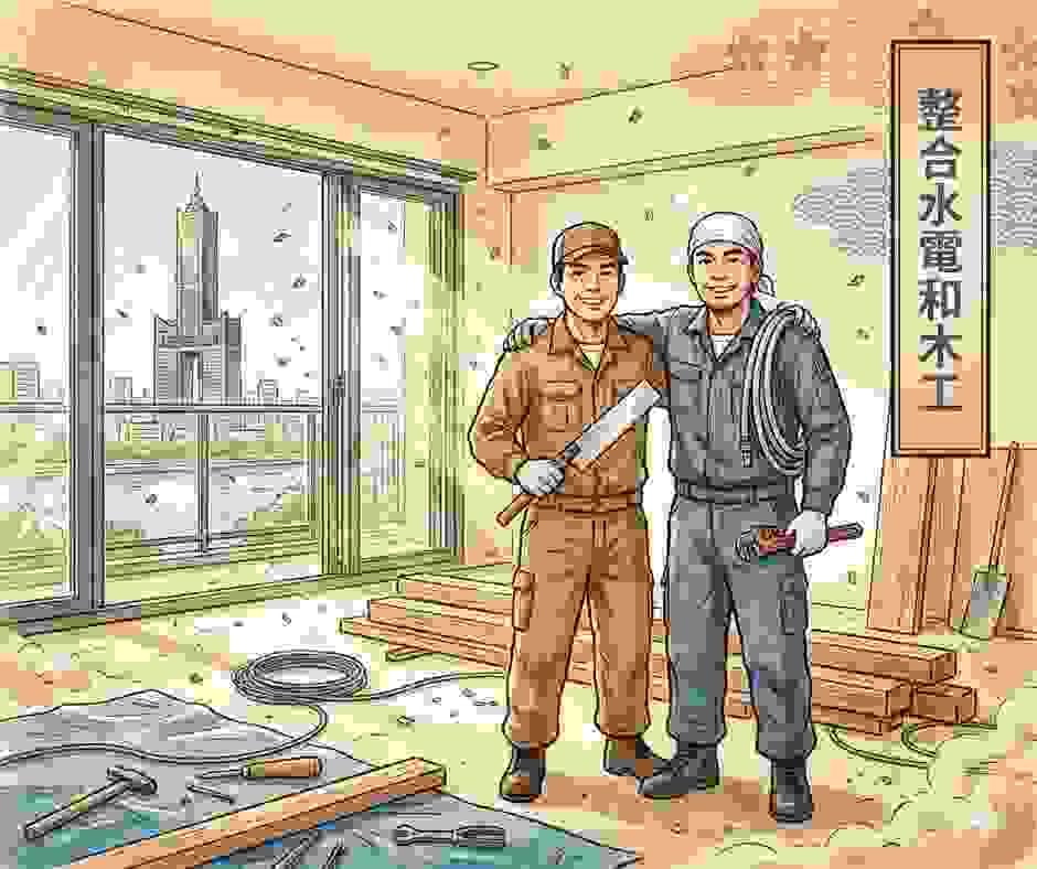 整合水電和木工的專業團隊 整合水電和木工的專業團隊