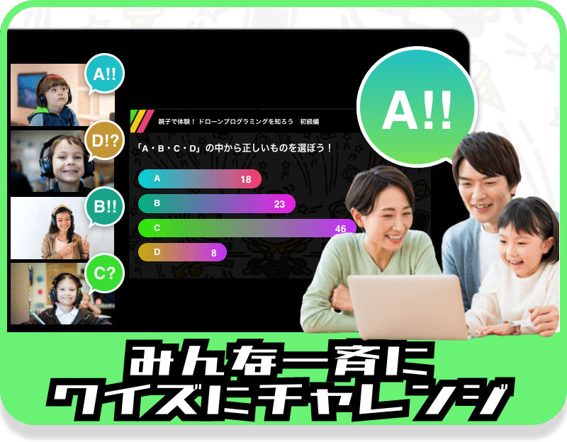 ファミ研 ドローンに関するクイズに親子でチャレンジ ファミ研 ドローンに関するクイズに親子でチャレンジ