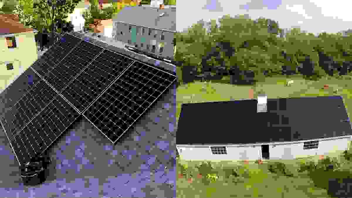 Differenza visiva tra pannello solare tradizionale e full black.