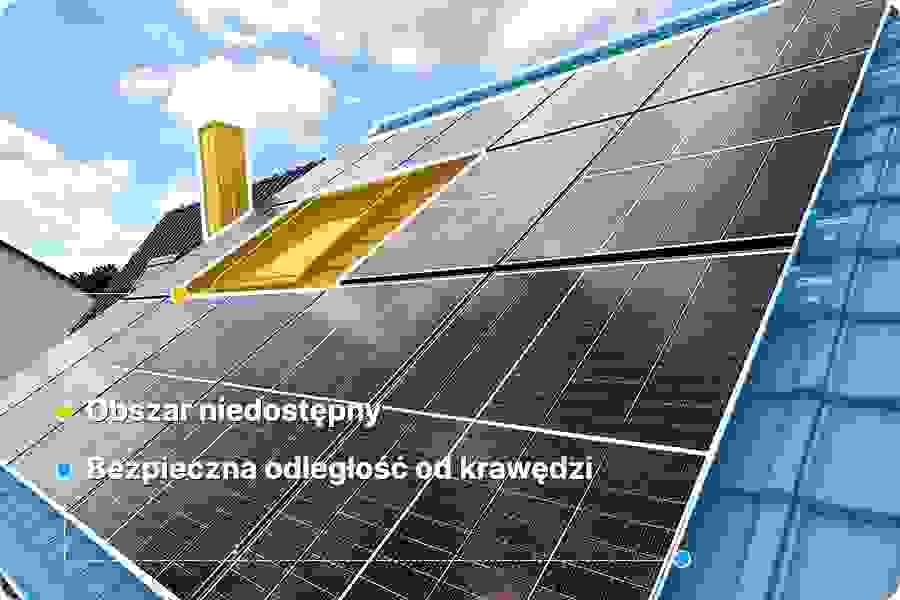 Ocena efektywnej powierzchni dachu pod instalację PV, z uwzględnieniem kominów, okien dachowych i stref bezpieczeństwa