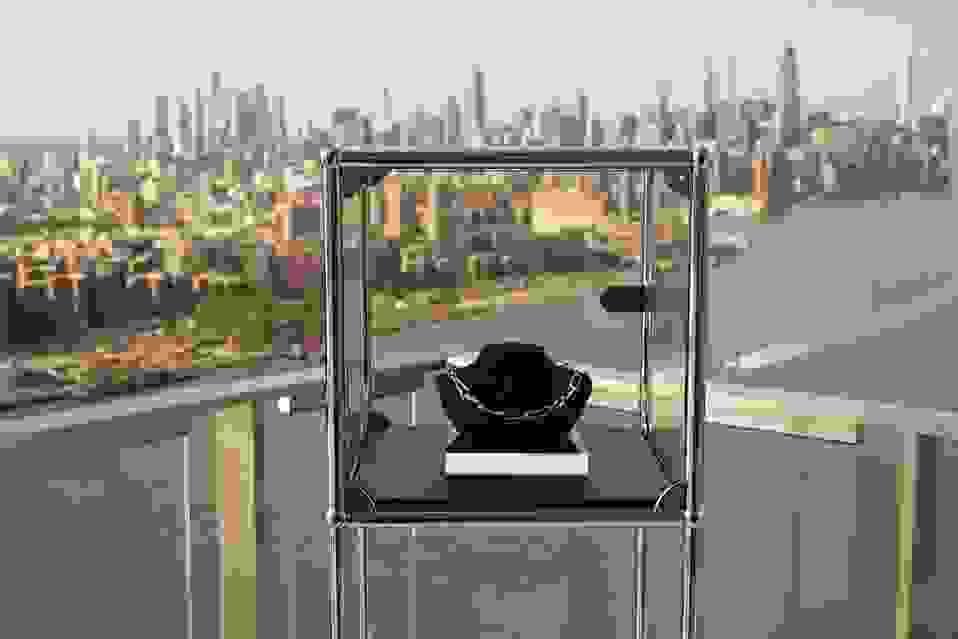 A new style from Bernard James jewelry on display high above the New York skyline