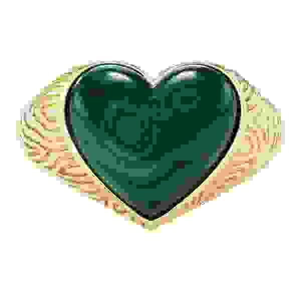 Ripple ring in 18k yellow gold with malachite, $5,200