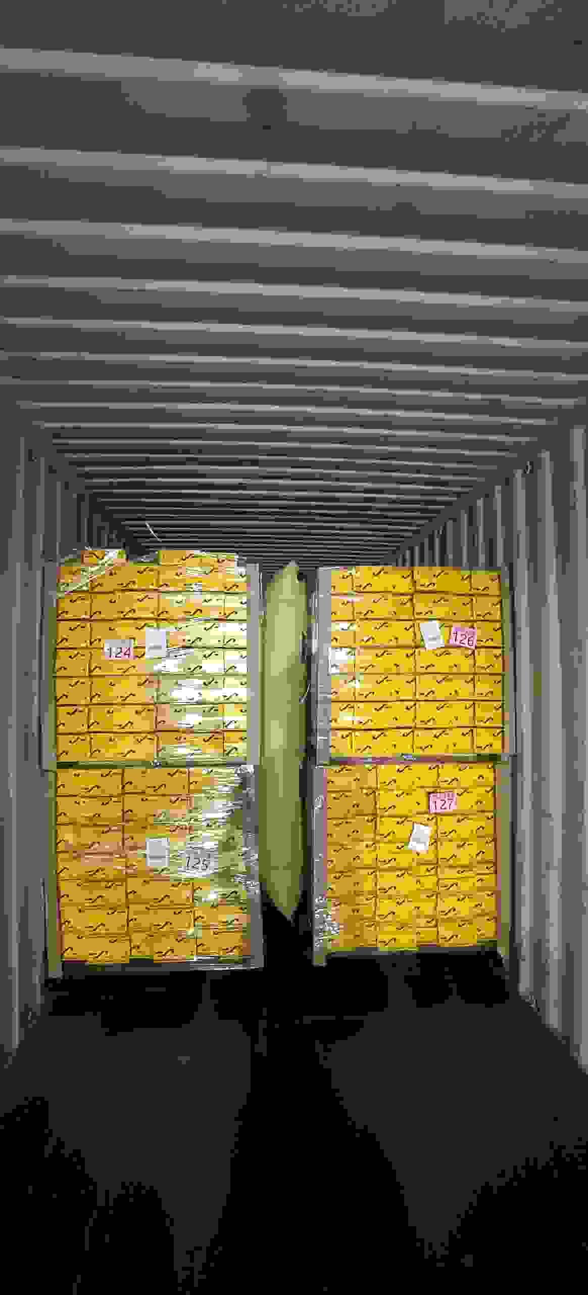 container loaded with pallet rack container loaded with pallet rack