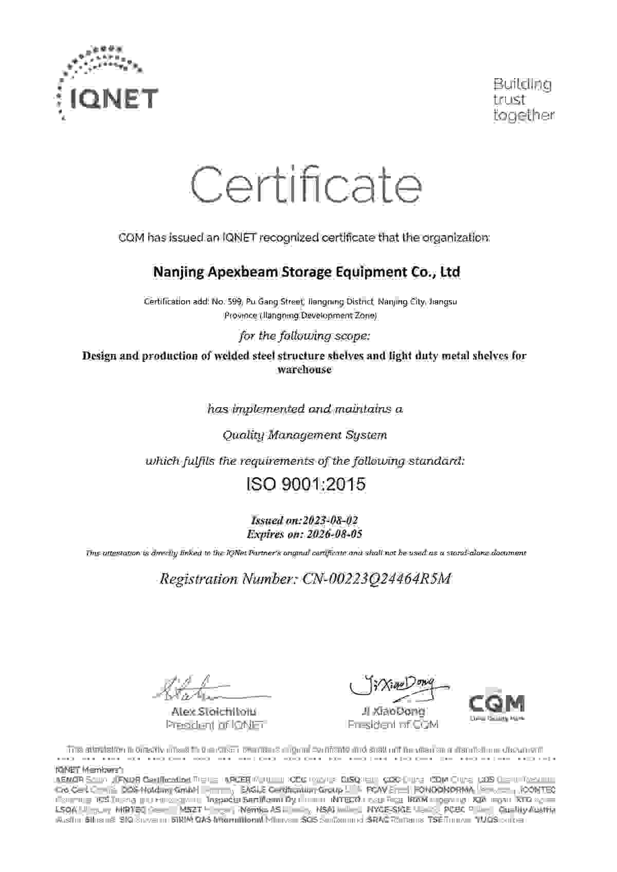 ISO 9001 CERTIFICATE ISO 9001 CERTIFICATE