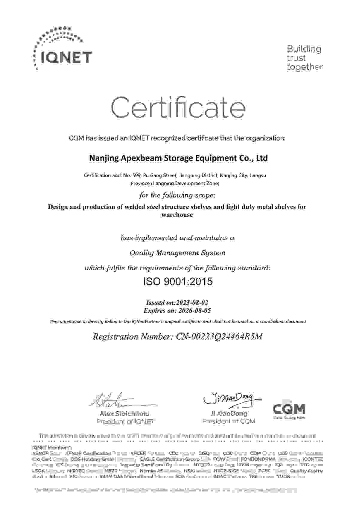 ISO 9001 CERTIFICATE ISO 9001 CERTIFICATE
