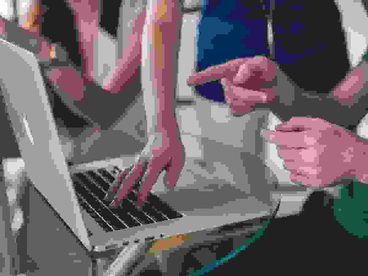 People working on laptop