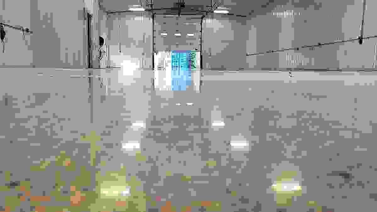 Finished polished concrete floor result after resin polishing steps Finished polished concrete floor result after resin polishing steps