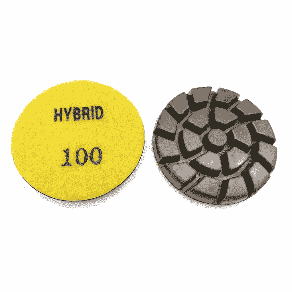 Hybrid pads for metal to resin transition in concrete polishing Hybrid pads for metal to resin transition in concrete polishing