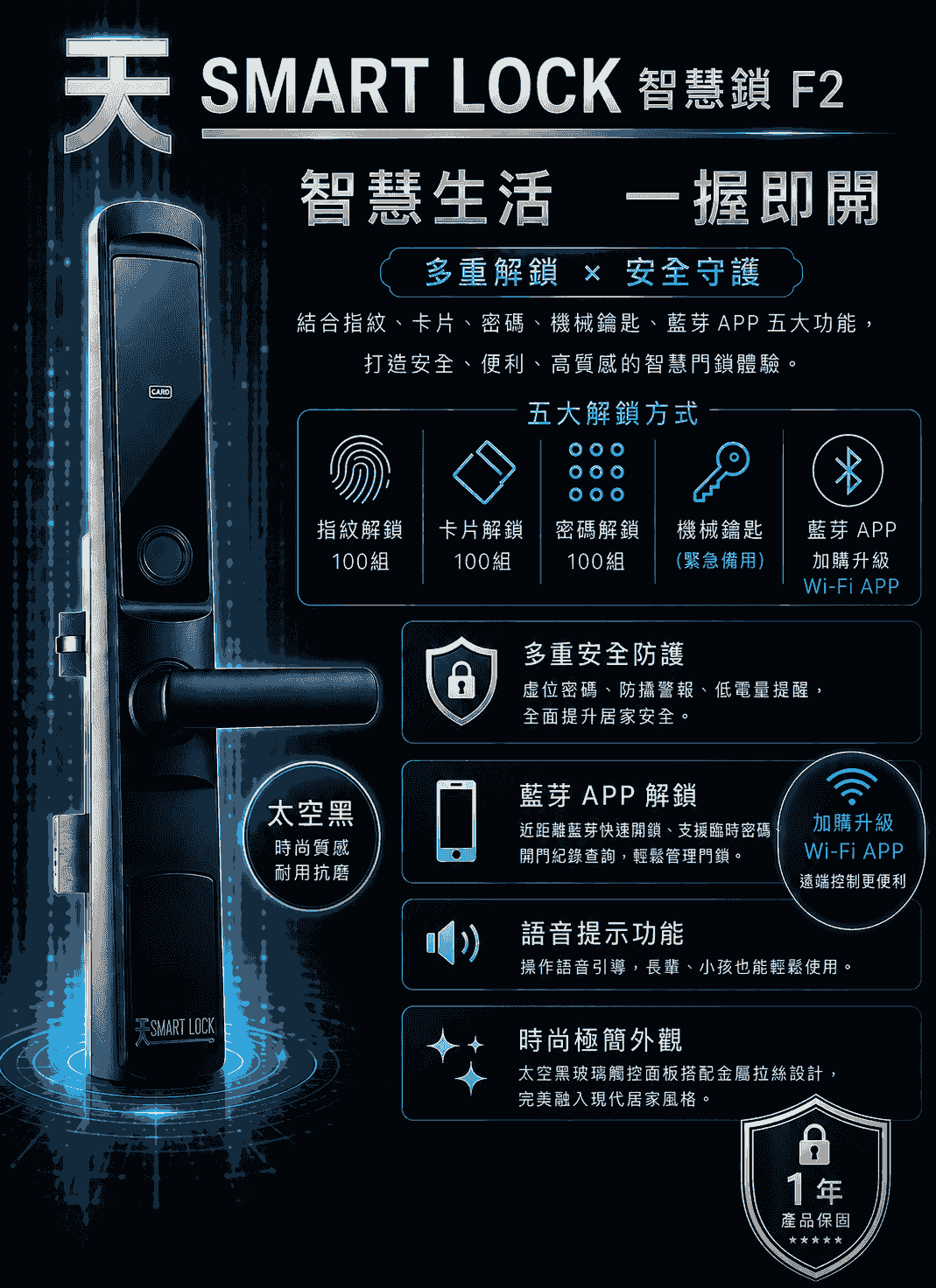 Electronic lock uses advanced anti-theft technology, and is equipped with an automatic alarm system, making your home safe and secure. safety design Our product Electronic lock product introduction display Electronic lock uses advanced anti-theft technology, and is equipped with an automatic alarm system, making your home safe and secure. safety design Our product Electronic lock product introduction display