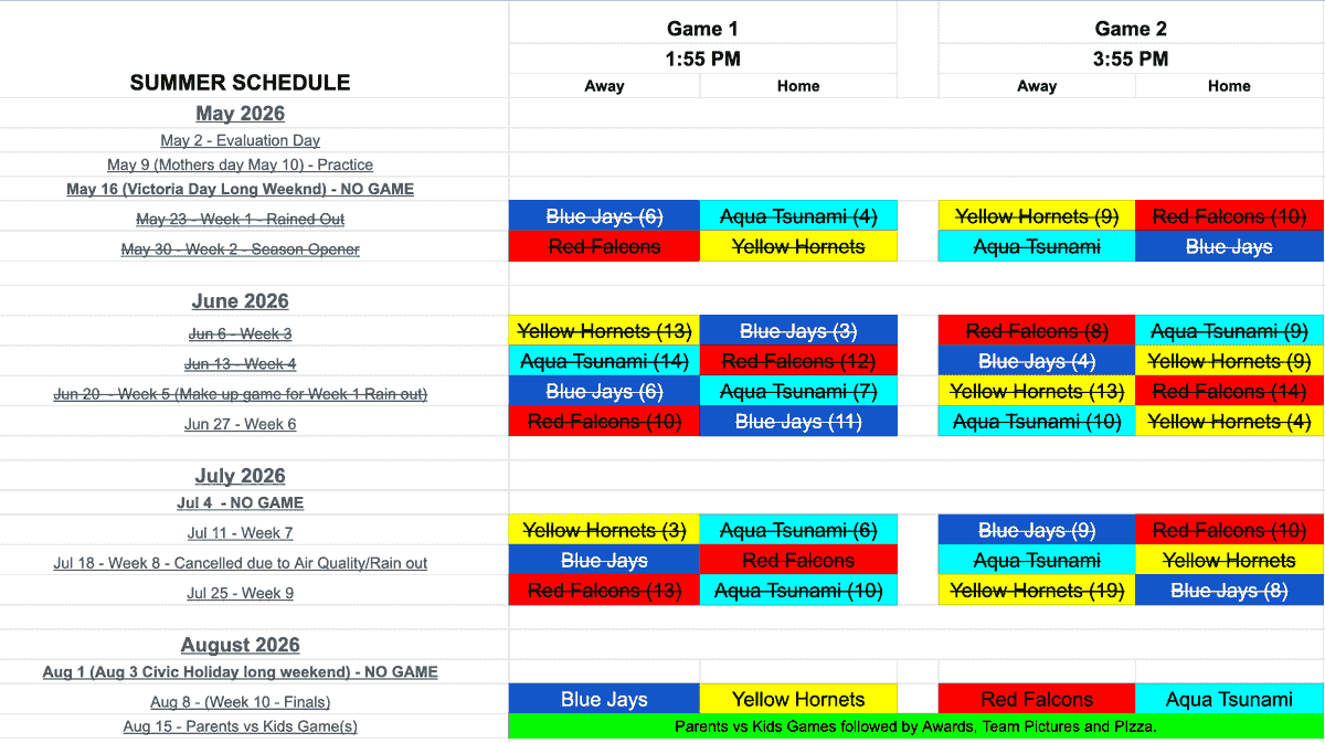 TBB 2026 Schedule TBB 2026 Schedule