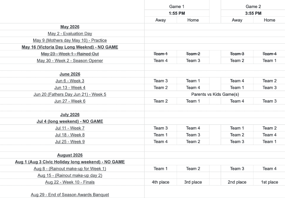 TBB 2026 Schedule TBB 2026 Schedule