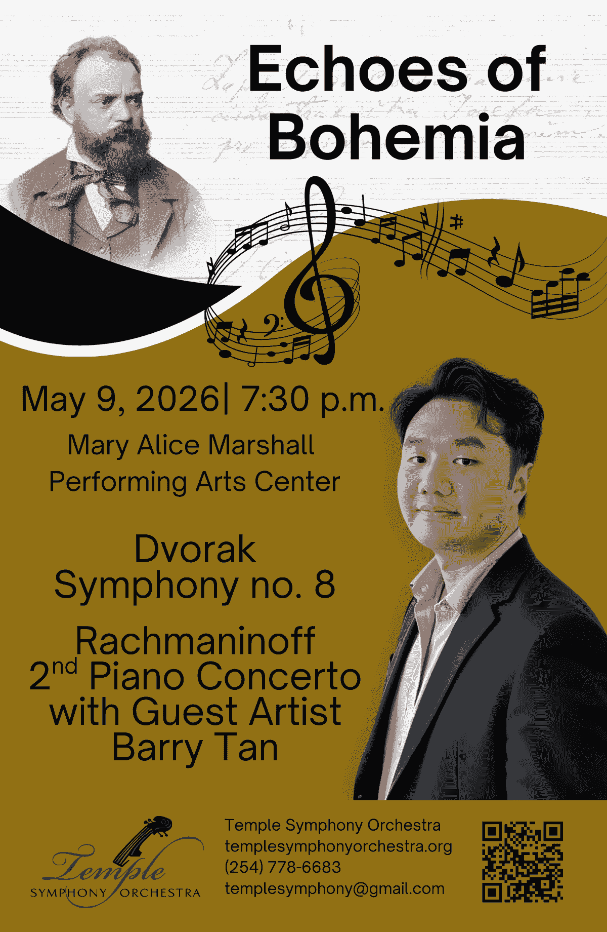 Temple Symphony Orchestra May 9, 2026 Echoes of Bohemia with Barry Tan