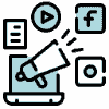 Smartphone icon representing social media strategy for Instagram, Facebook, TikTok, and LinkedIn. Smartphone icon representing social media strategy for Instagram, Facebook, TikTok, and LinkedIn.