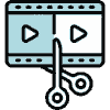 Icon of a video editing timeline with sliders representing motion graphics and editing tools. Icon of a video editing timeline with sliders representing motion graphics and editing tools.