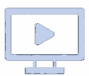 Computer screen with a play button icon Computer screen with a play button icon
