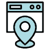 Icon of a map pin and location marker representing local SEO and business listing optimization Icon of a map pin and location marker representing local SEO and business listing optimization