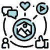 Icon of mobile content or social post layouts Icon of mobile content or social post layouts