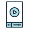 Icon of a smartphone with a play button to represent mobile and vertical video formats. Icon of a smartphone with a play button to represent mobile and vertical video formats.