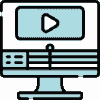 Icon of a computer monitor with sliders, showing editing and post-production. Icon of a computer monitor with sliders, showing editing and post-production.