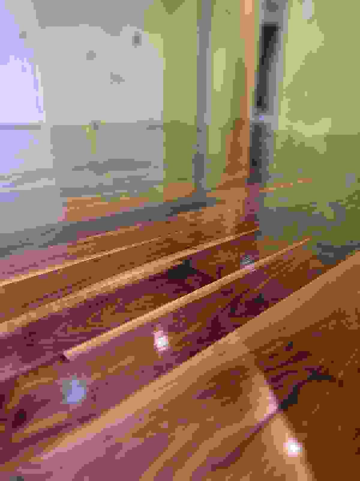 Refinished hardwood floor sanding in Utah home Refinished hardwood floor sanding in Utah home