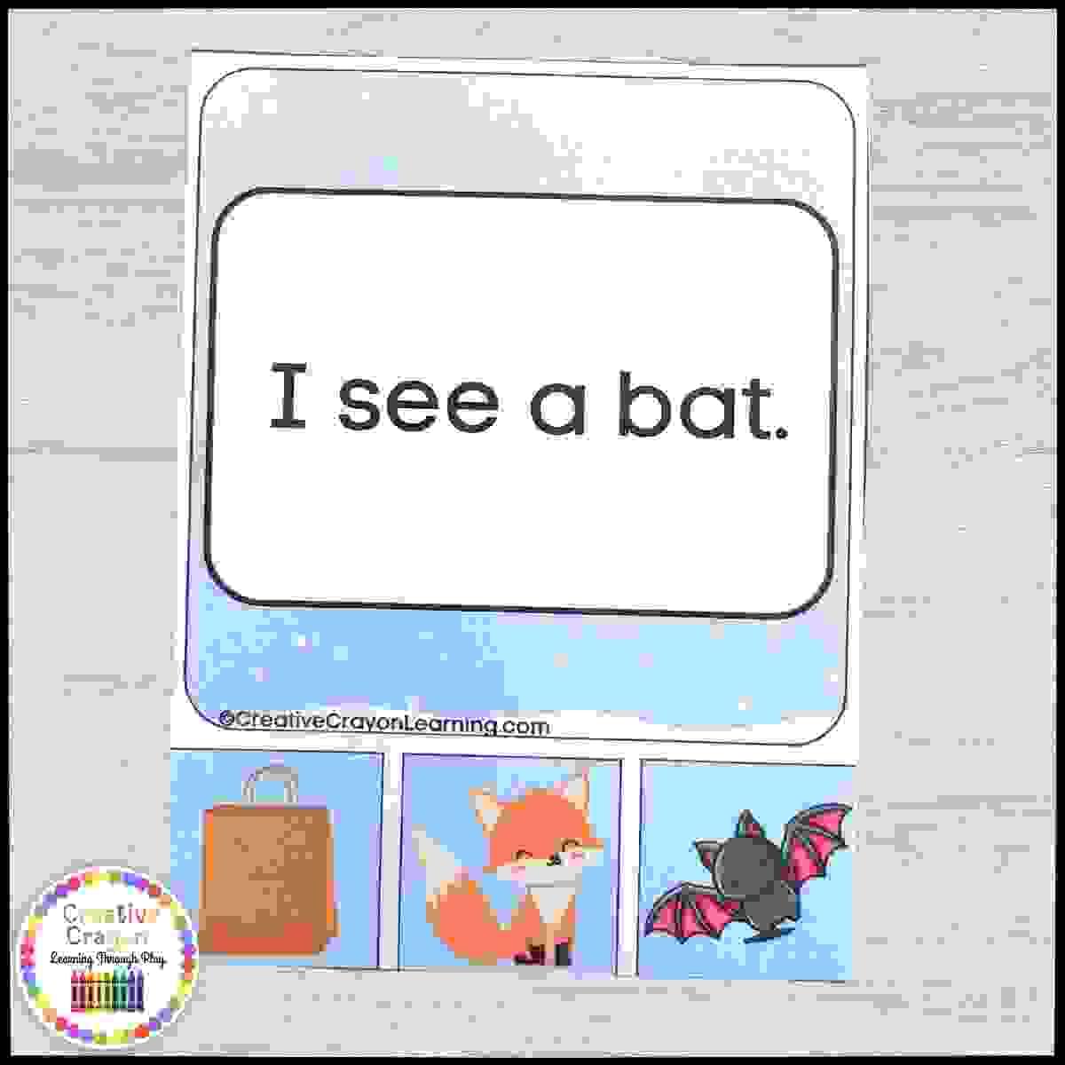 Kindergarten winter CVC sentence clip cards for decoding and comprehension